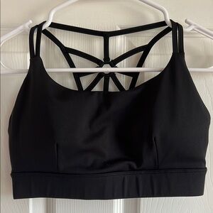 Sol & Mane Black Strappy Women's Sports Bra